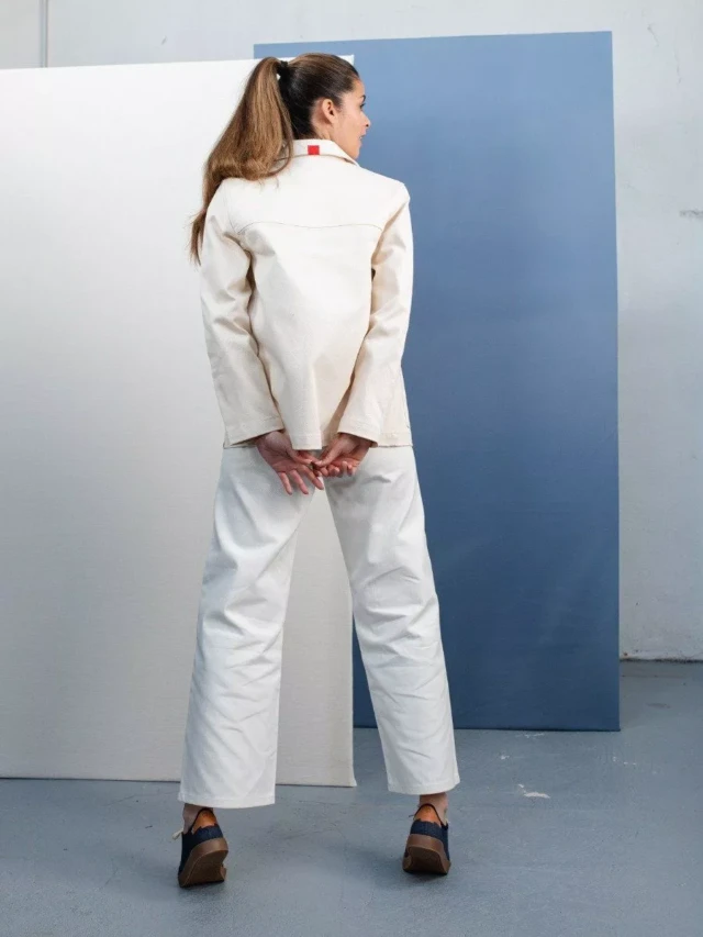 1083 - VESTE DE TRAVAIL DROITE 603 coton bio superdenim ecru femme