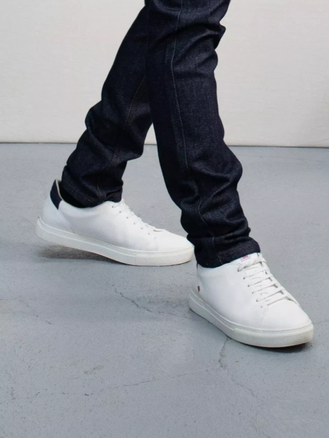 1083 - SNEAKERS 912 cuir denim bleu Unisexe