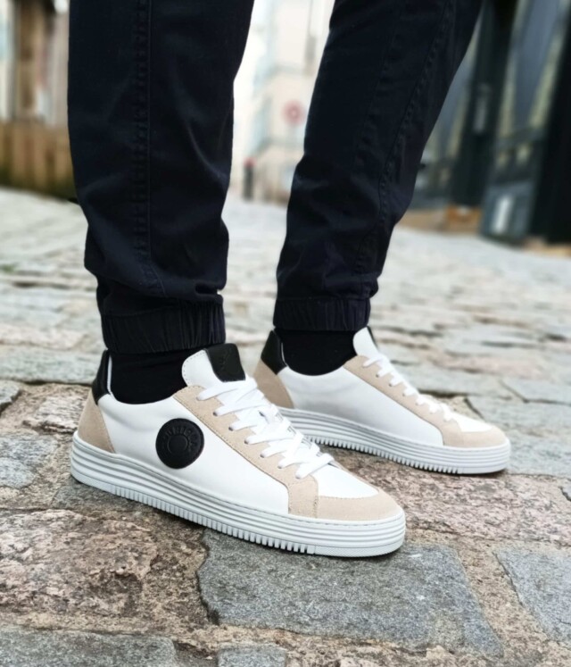 UNIQUA L’Atelier - Basket Orsay- Blanc / Velours Beige / Noir