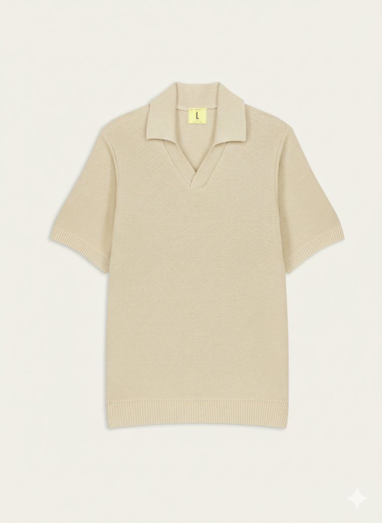 Nitto Knitwear - Agop Polo - Naturel – XL