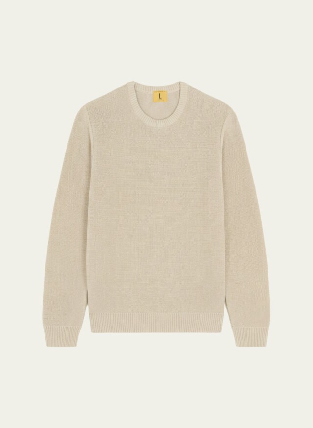 Nitto Knitwear - Agop col rond - Beige chiné