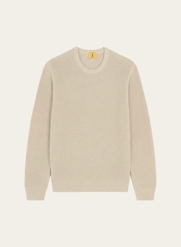 Nitto Knitwear - Agop col rond - Beige chiné – XXL