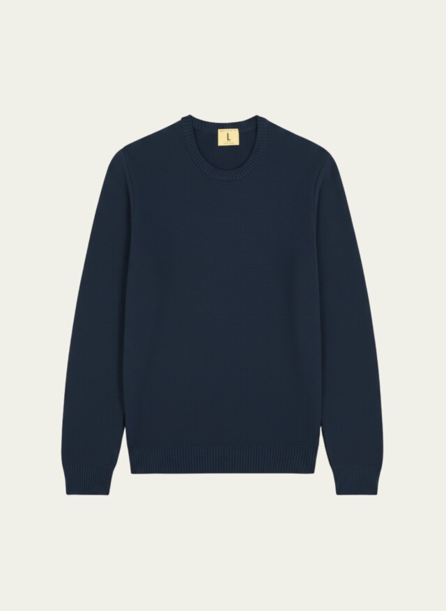 Nitto Knitwear - Agop col rond - Marine