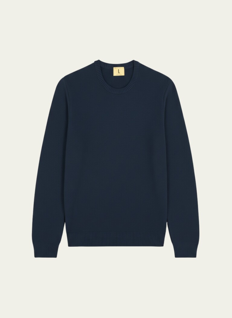 Nitto Knitwear - Agop col rond - Marine – XXL