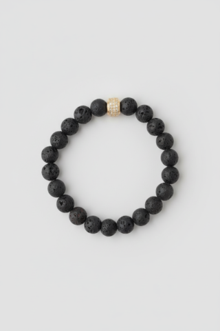 NEIJE - Bracelet Achille Pierre de Lave Or Jaune