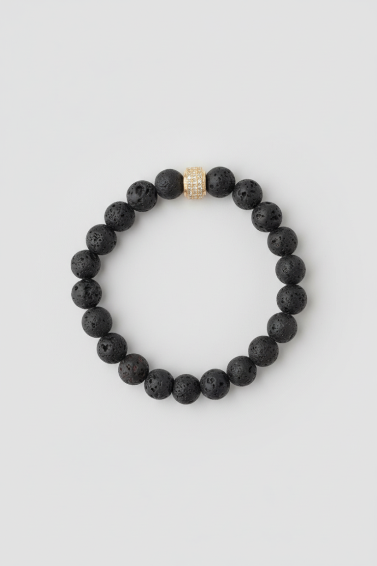 NEIJE - Bracelet Achille Pierre de Lave Or Jaune