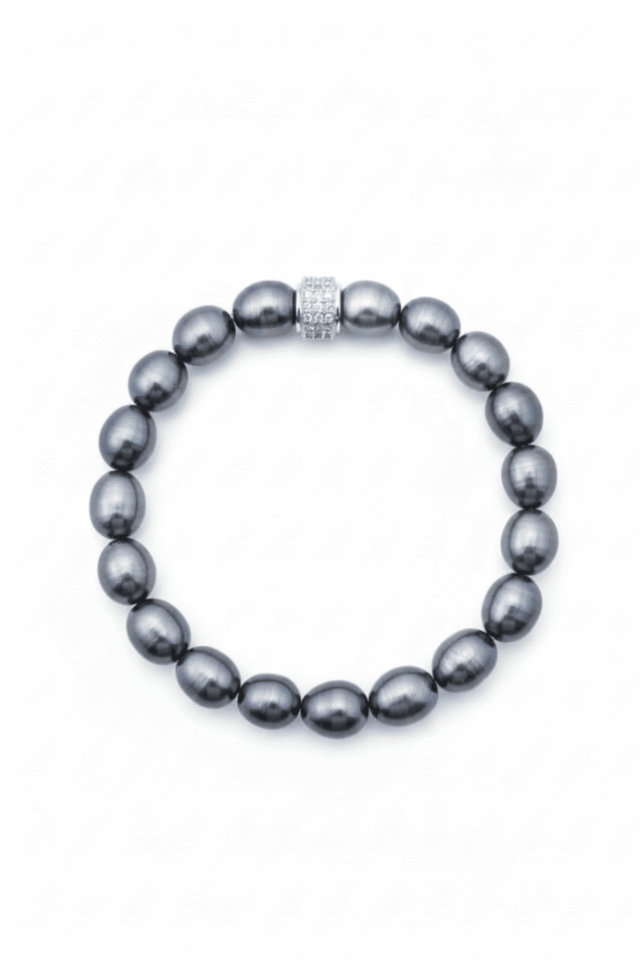 NEIJE - Bracelet Homme Monte-Cristo Perles d’eau douce Noires