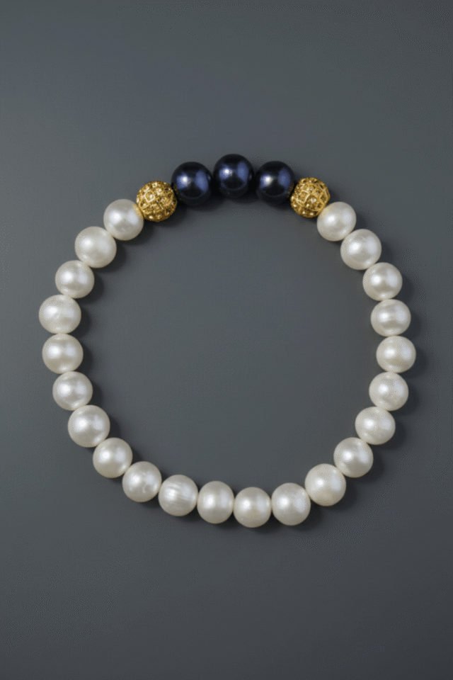 NEIJE - Bracelet Eclipse Perles d’eau douce et Or Jaune