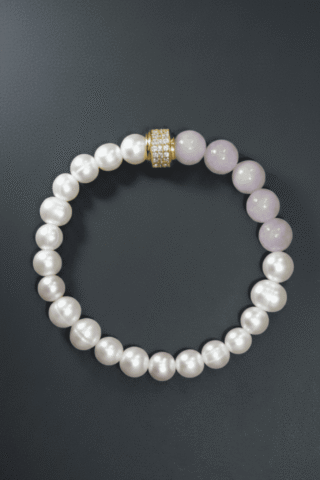 NEIJE - Bracelet Candy Geometric Perles Kunzite Or Jaune