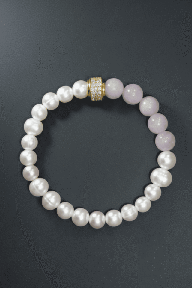 NEIJE - Bracelet Candy Geometric Perles Kunzite Or Jaune