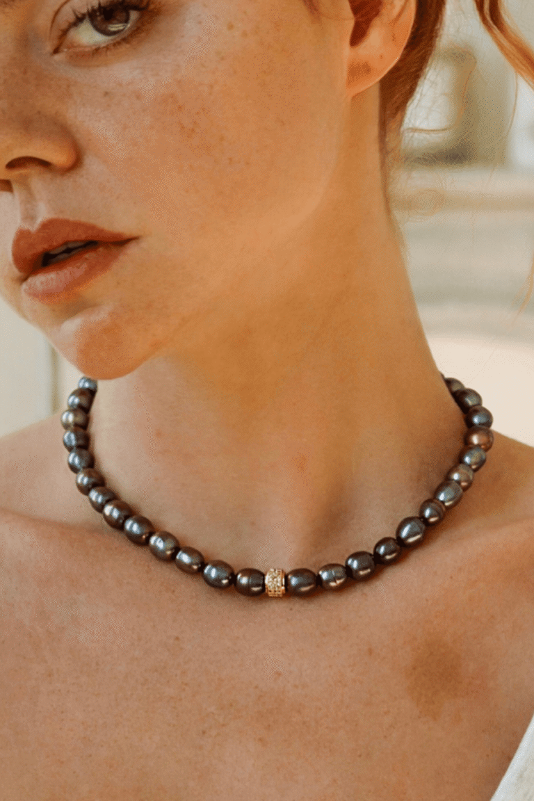 NEIJE - Collier Athéna Perles de Culture Noires
