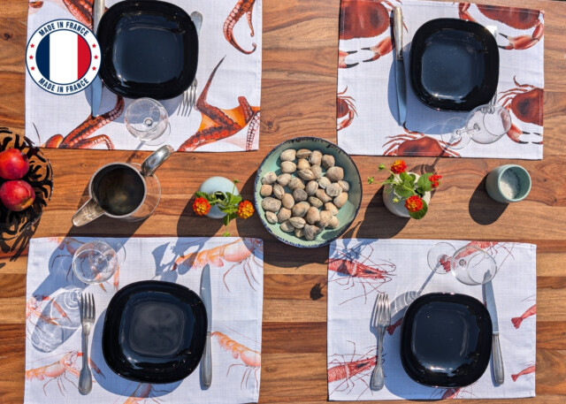 Varek Illustrations - Pack de 4 sets de table : La Marée Rouge