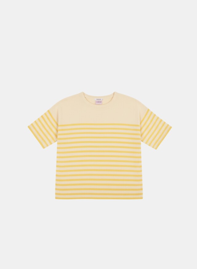 Tricots Jean Marc - Lori manches courtes - Naturel / Jaune