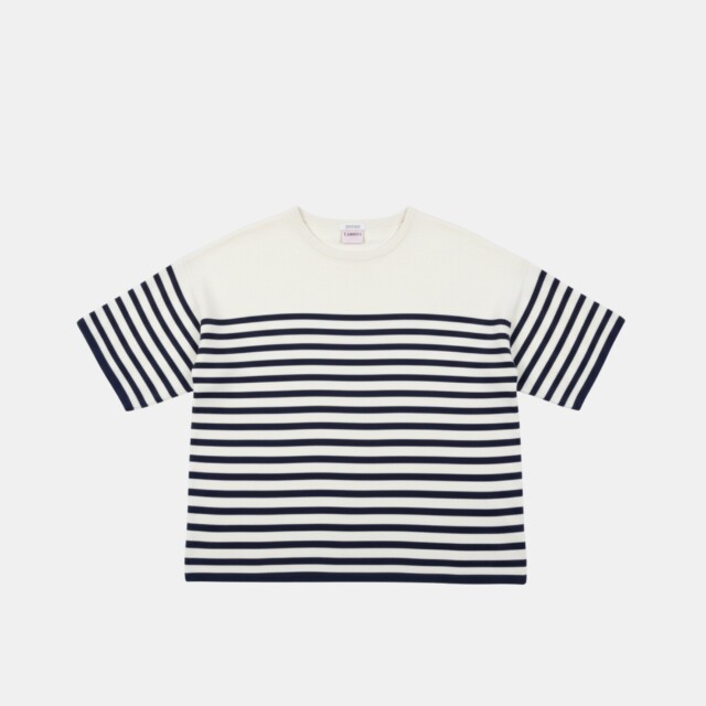 Tricots Jean Marc - Lori manches courtes - Naturel / Marine – L