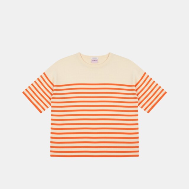 Tricots Jean Marc - Lori manches courtes - Naturel / Orange