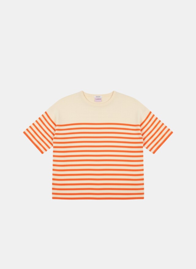Tricots Jean Marc - Lori manches courtes - Naturel / Orange