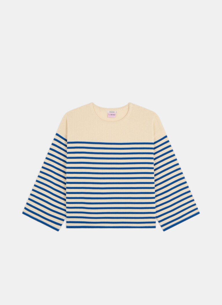 Tricots Jean Marc - Lori manches longues - Naturel / Bleu roi – L