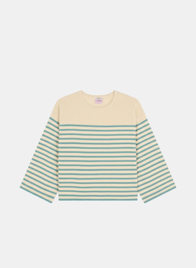 Tricots Jean Marc - Lori manches longues - Naturel / Vert d'eau