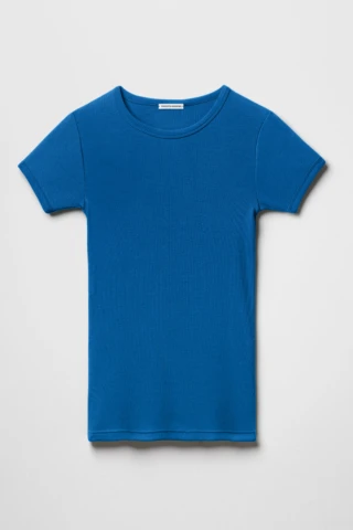 Tricots Marcel - Maillot de Corps Homme Bleu en Coton Pima Côtelé