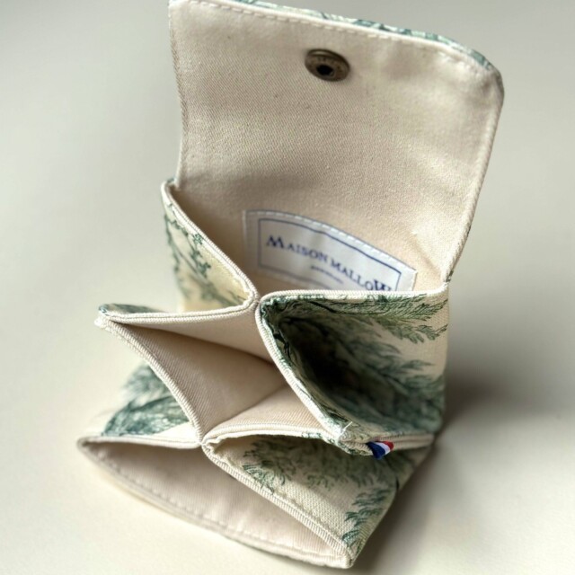 Maison Mallow - Mini Portefeuille Toile de Jouy verte