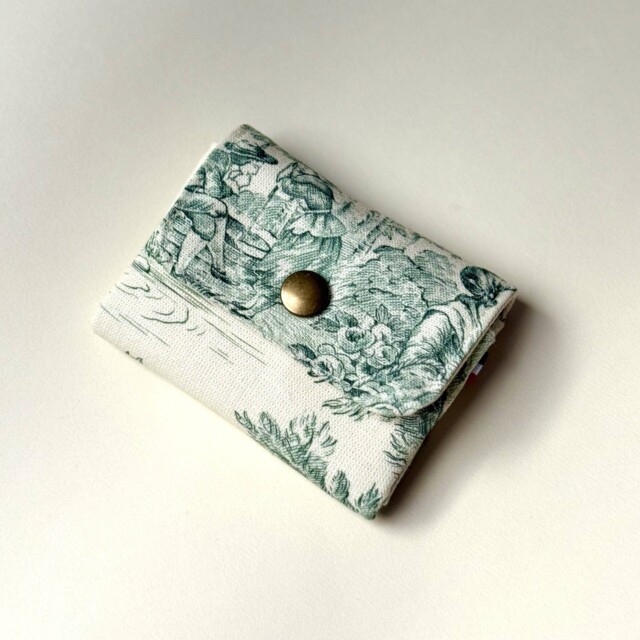 Maison Mallow - Mini Portefeuille Toile de Jouy verte