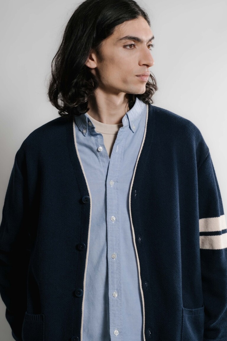 Nitto Knitwear - Youri cardigan Collège - Marine