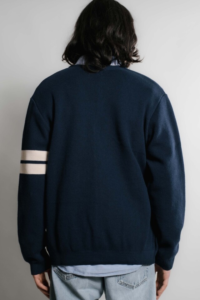 Nitto Knitwear - Youri cardigan Collège - Marine