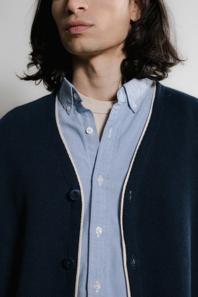 Nitto Knitwear - Youri cardigan Collège - Marine