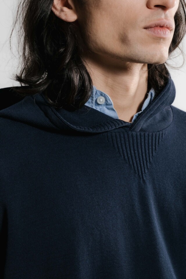 Nitto Knitwear - Pull Sevan Capuche - Marine