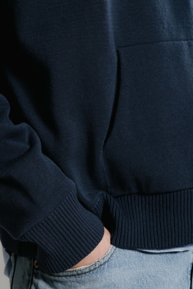 Nitto Knitwear - Pull Sevan Capuche - Marine