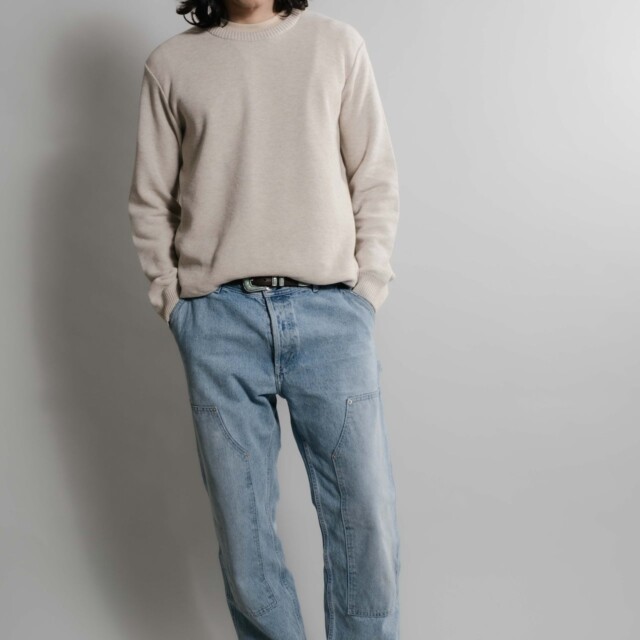 Nitto Knitwear - Agop col rond - Beige chiné
