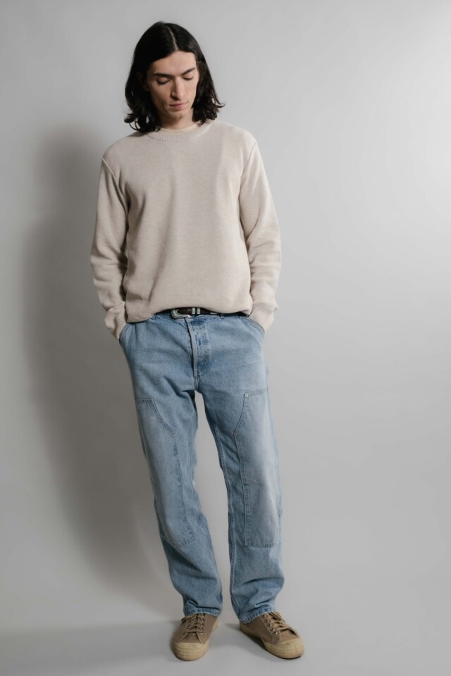 Nitto Knitwear - Agop col rond - Beige chiné