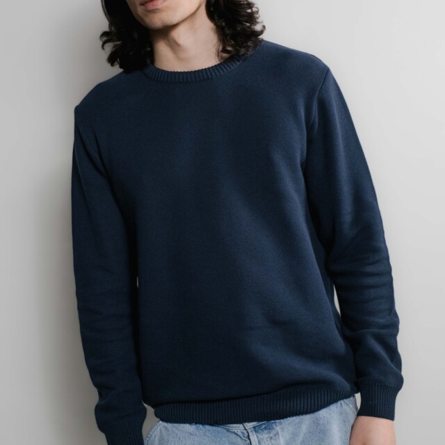 Nitto Knitwear - Agop col rond - Marine