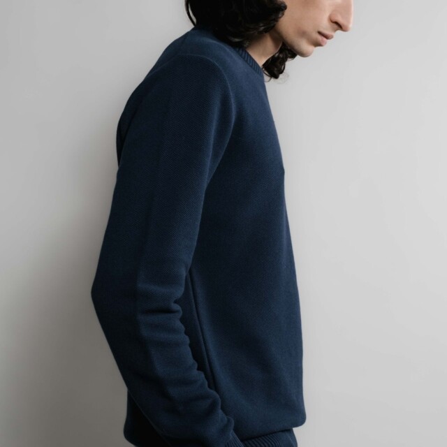 Nitto Knitwear - Agop col rond - Marine