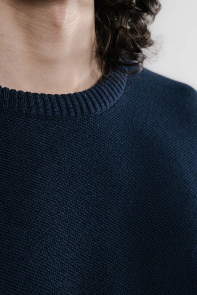 Nitto Knitwear - Agop col rond - Marine