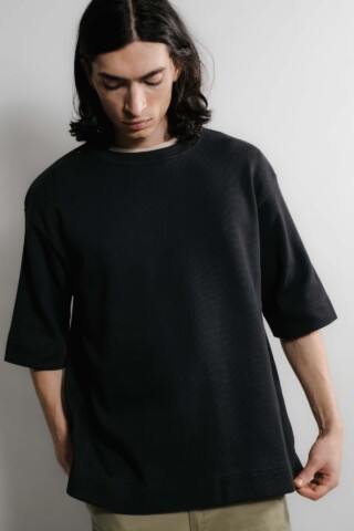 Vahé manches courtes – Noir par la marque Nitto Knitwear Nitto Knitwear - Vahé manches courtes – Noir