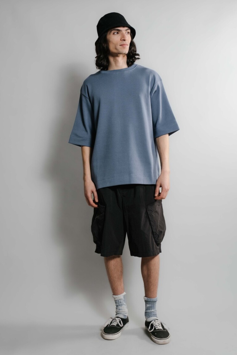 Nitto Knitwear - Vahé manches courtes - Indigo