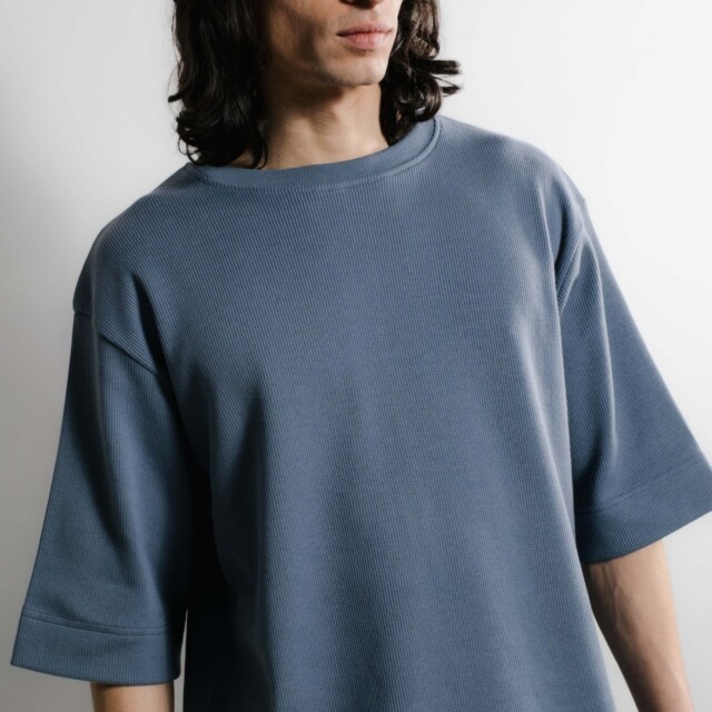 Nitto Knitwear - Vahé manches courtes - Indigo