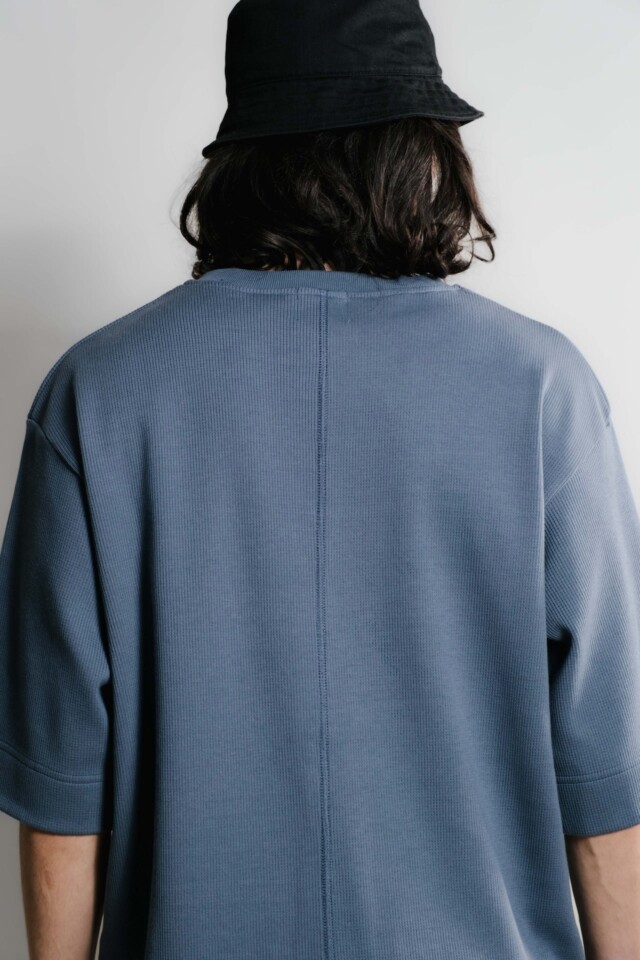 Nitto Knitwear - Vahé manches courtes - Indigo