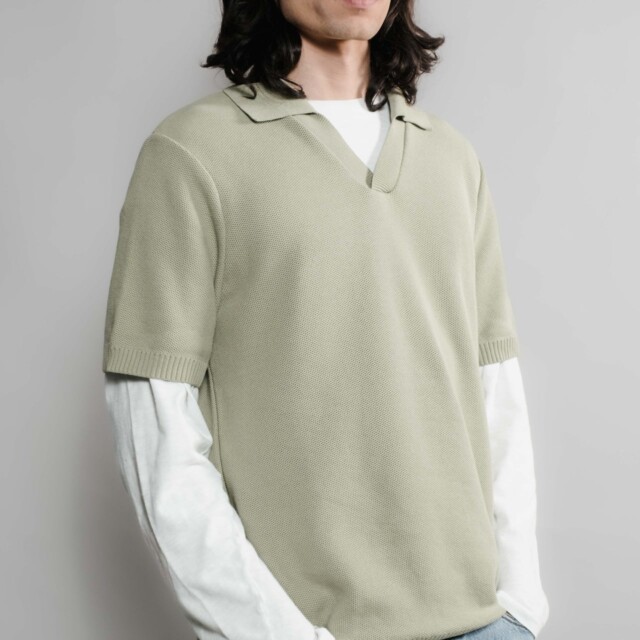 Nitto Knitwear - Agop Polo - Vert Olive