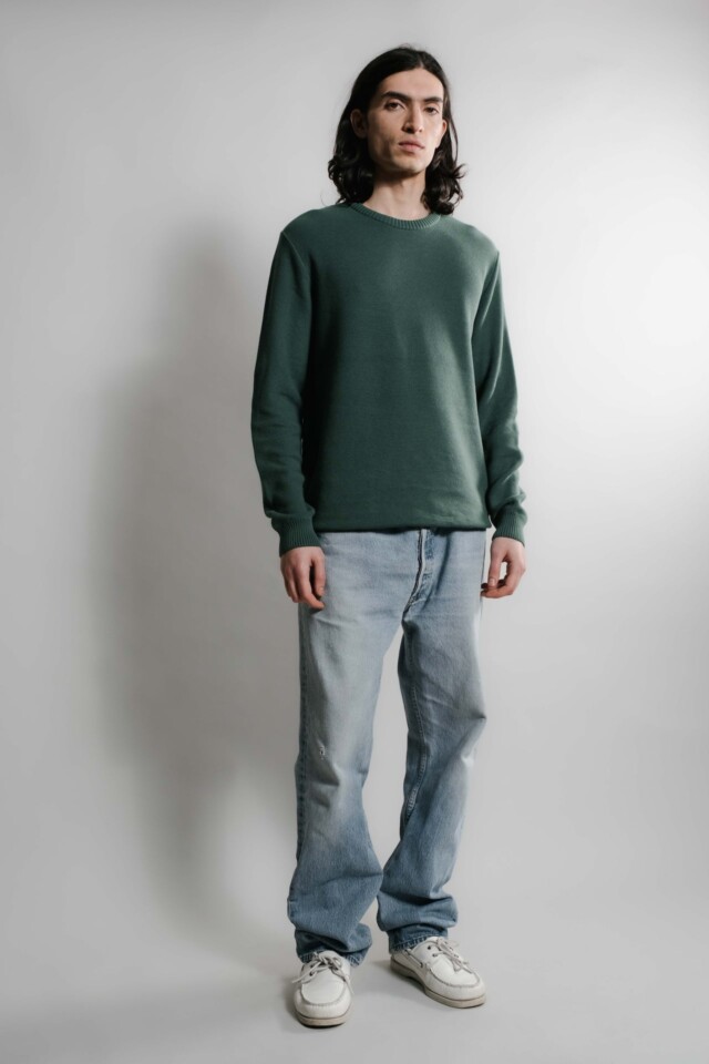 Nitto Knitwear - Agop col rond - Vert Bouteille