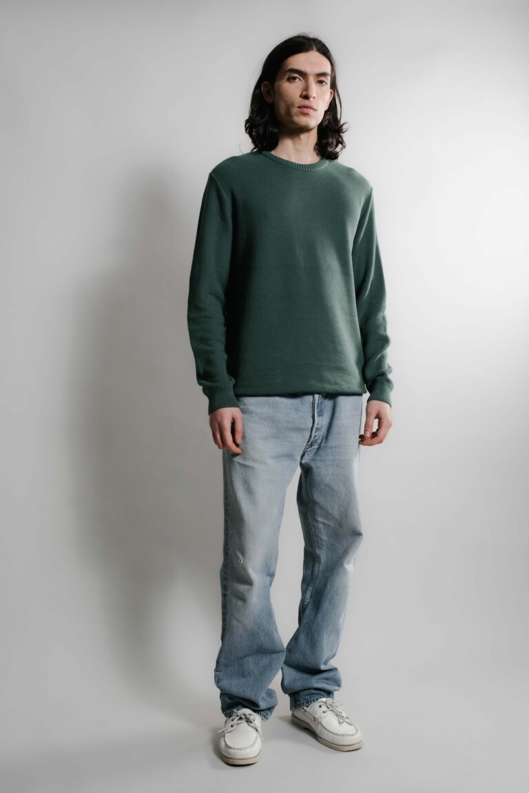 Nitto Knitwear - Agop col rond - Vert Bouteille – XXL