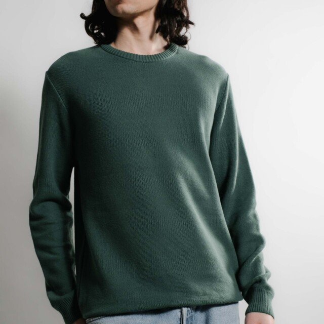 Nitto Knitwear - Agop col rond - Vert Bouteille