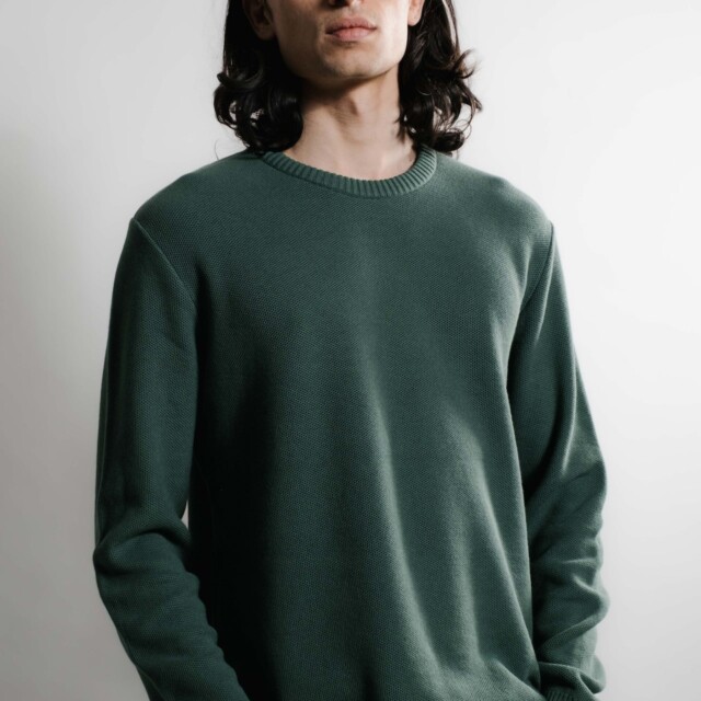 Nitto Knitwear - Agop col rond - Vert Bouteille