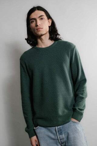 Nitto Knitwear - Agop col rond – Vert Bouteille