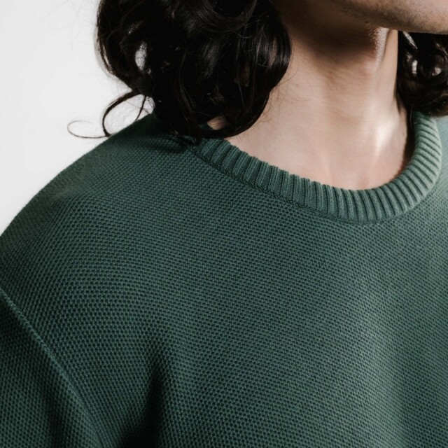 Nitto Knitwear - Agop col rond - Vert Bouteille