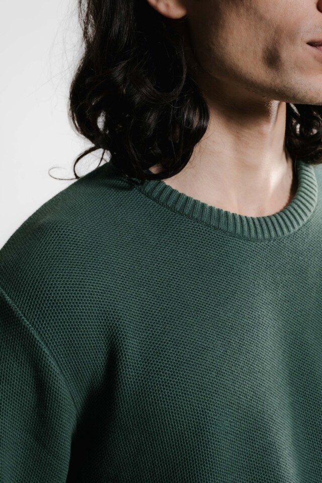 Nitto Knitwear - Agop col rond - Vert Bouteille