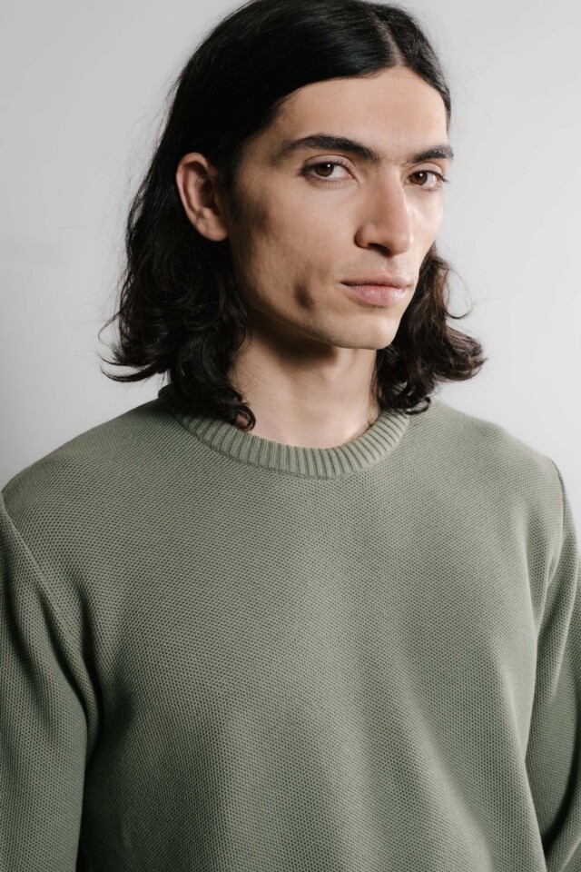 Nitto Knitwear - Agop col rond - Vert Militaire