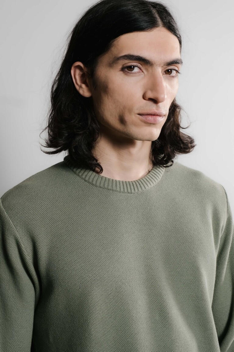 Nitto Knitwear - Agop col rond - Vert Militaire – XL