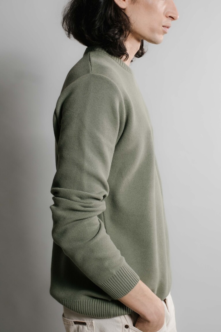Nitto Knitwear - Agop col rond - Vert Militaire – XL